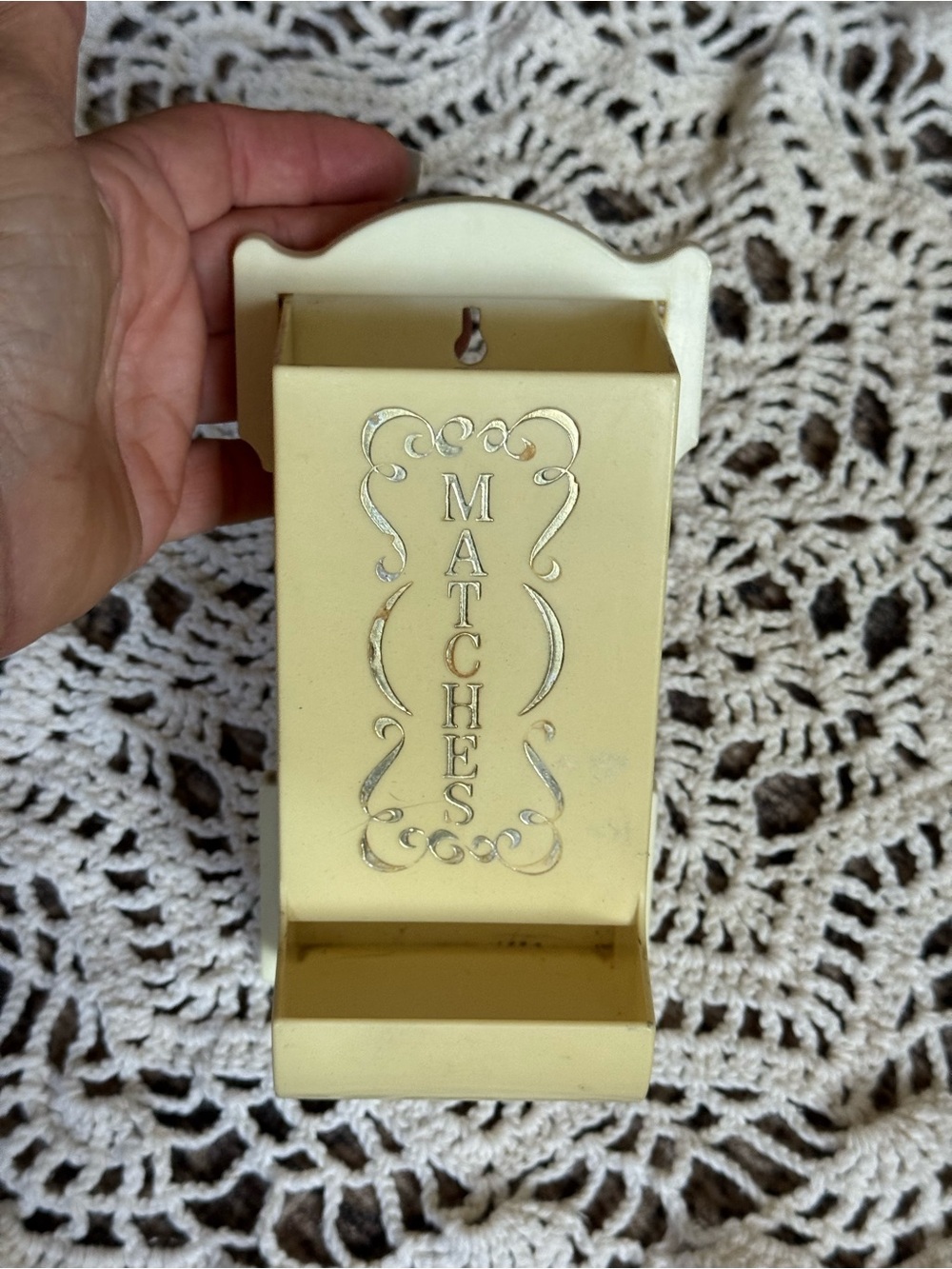 Vintage Cream Match Holder by Vintage